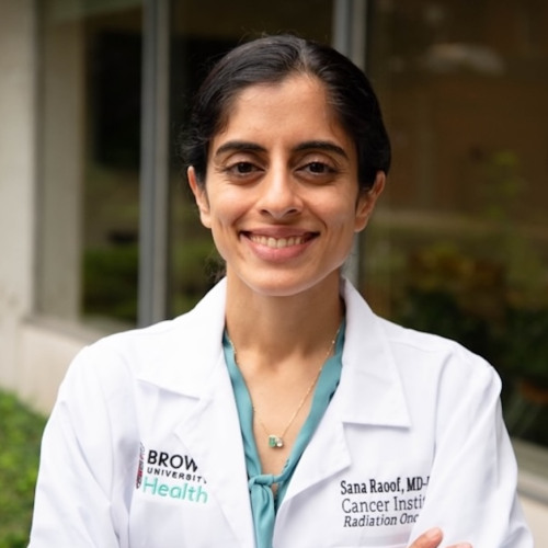 Headshot of Dr. Raoof wearing a white coat and smiling 
